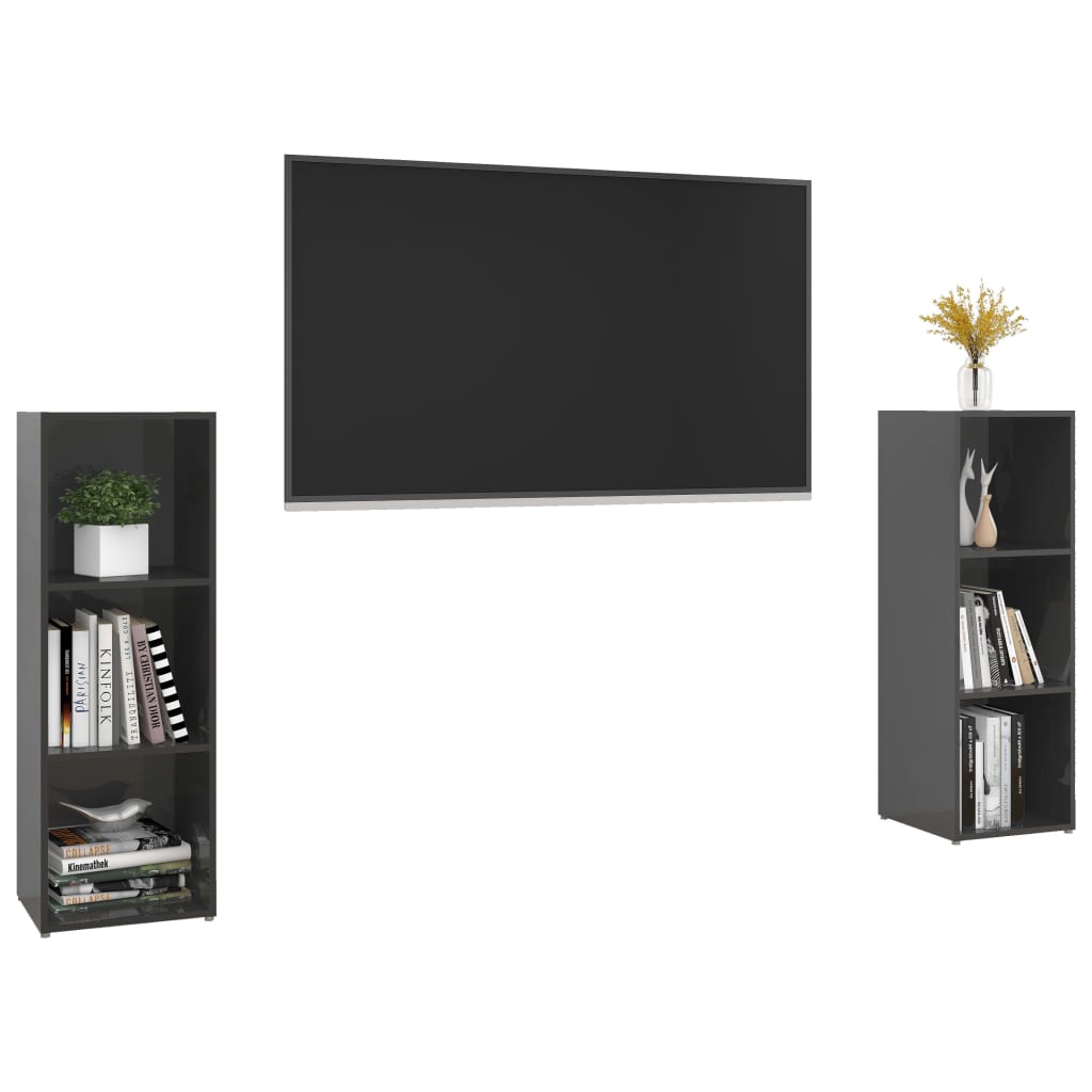 Tv-meubelen 2 st 72x35x36,5 cm bewerkt houtgrijs