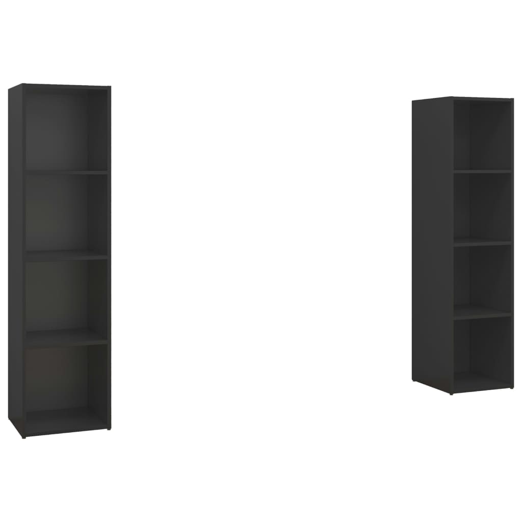 Meuble TV 2 pcs 72x35x36,5 cm fini bois-béton gris