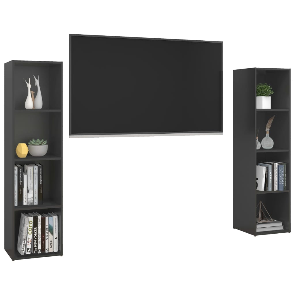 Meuble TV 2 pcs 72x35x36,5 cm bois fini chêne sonoma coloré