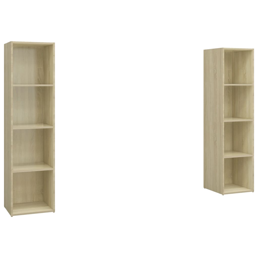 Meuble TV 2 pcs 72x35x36,5 cm fini bois-béton gris