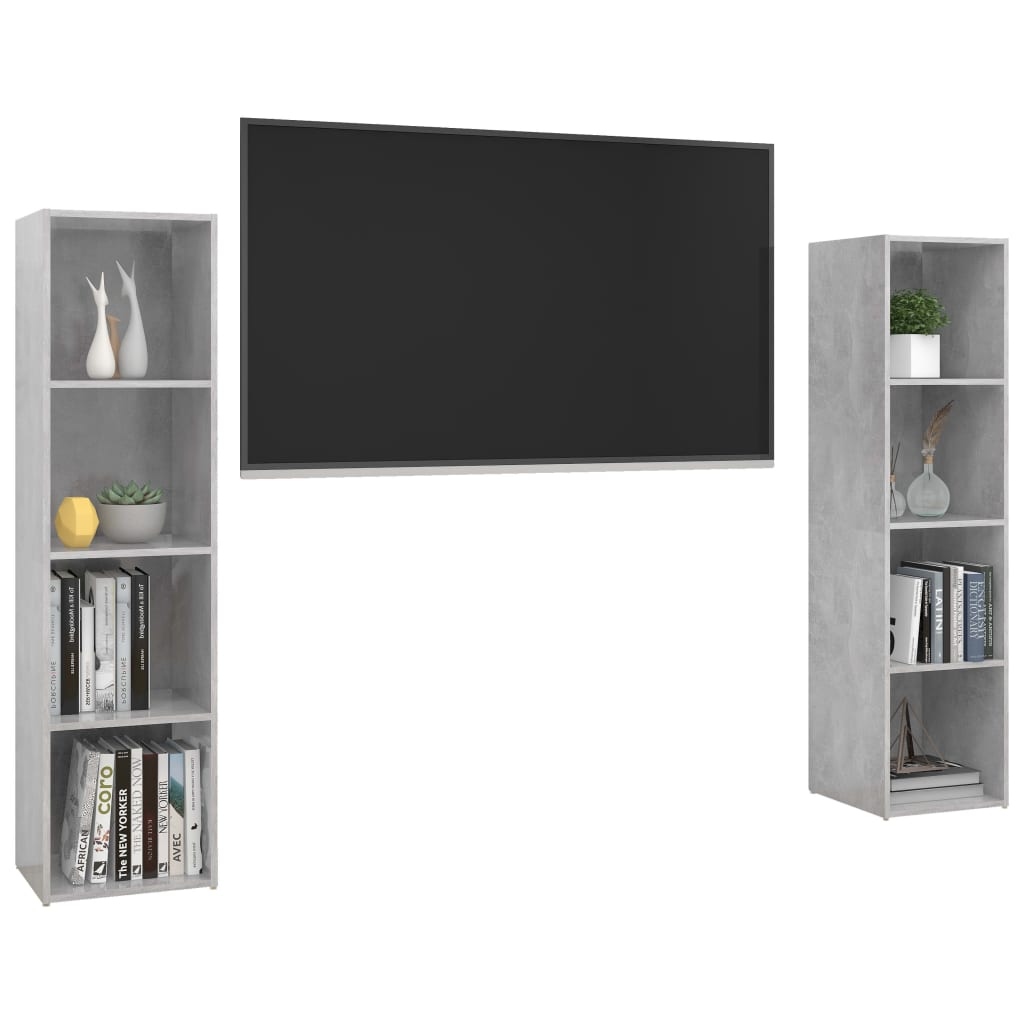 Tv-meubelen 2st 72x35x36,5 cm bewerkt houtwit eikenkleur