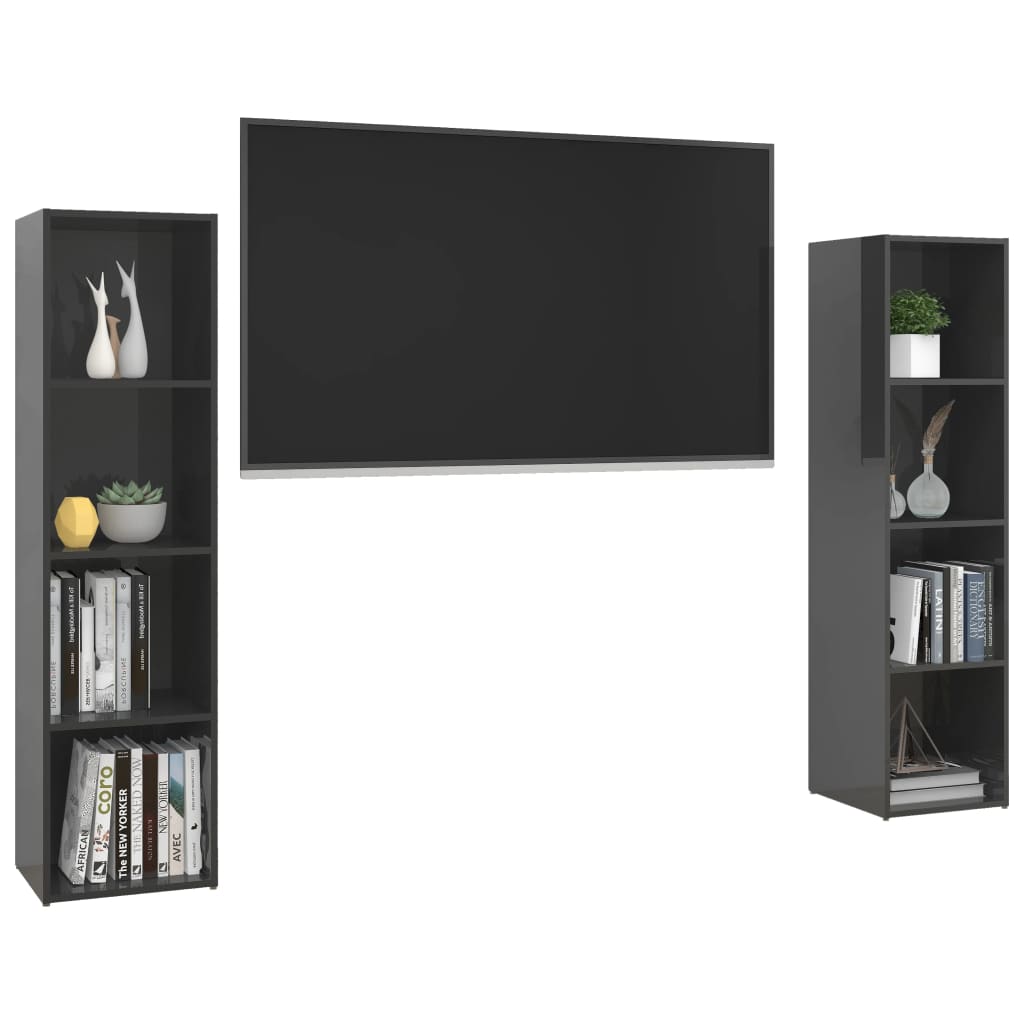 Meuble TV 2 pcs 72x35x36,5 cm bois fini chêne sonoma coloré