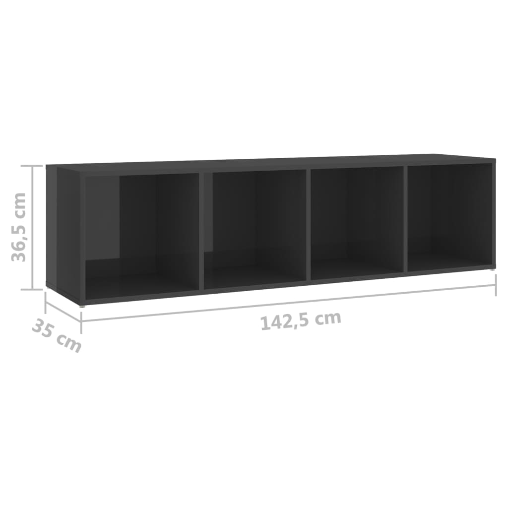 Tv-meubelen 2 st 107x35x37 cm bewerkt hout hoogglans grijs