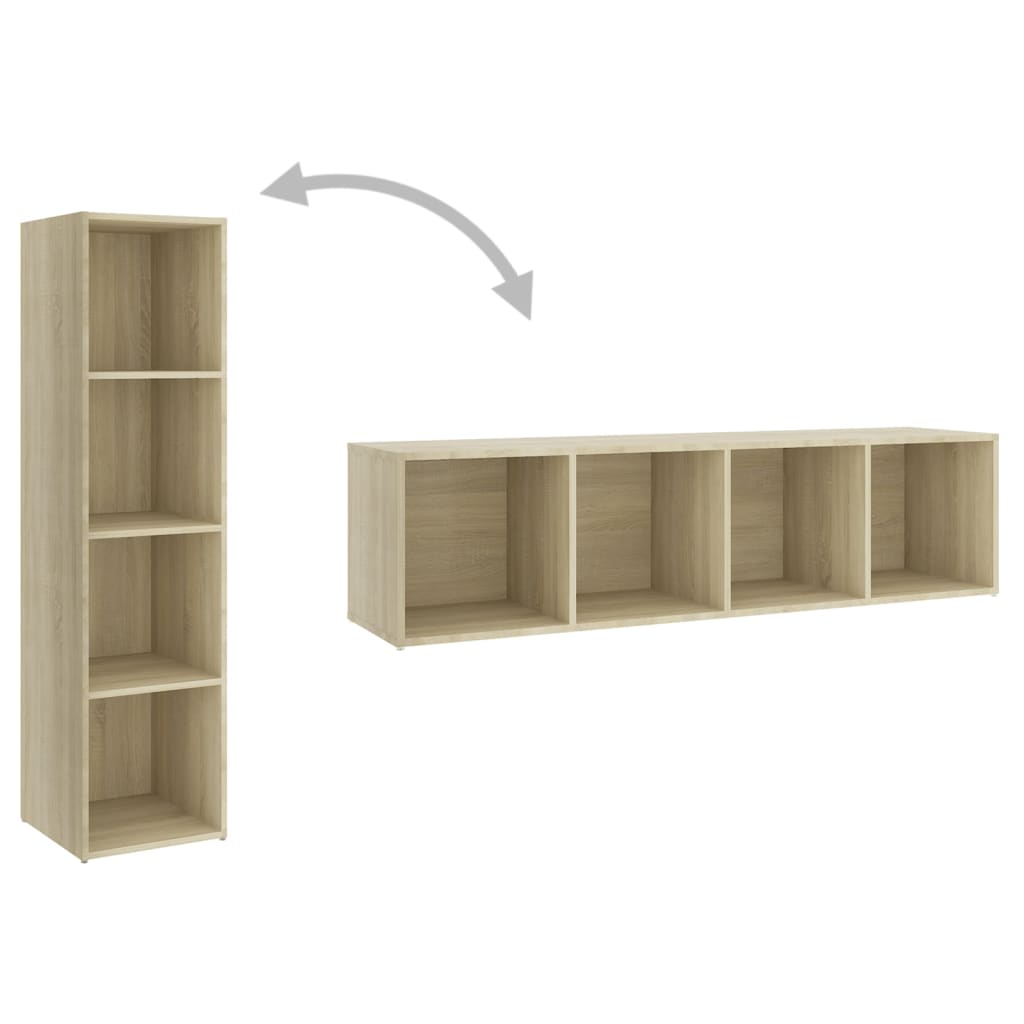 Meuble TV 2 pcs 72x35x36,5 cm bois d'ingénierie