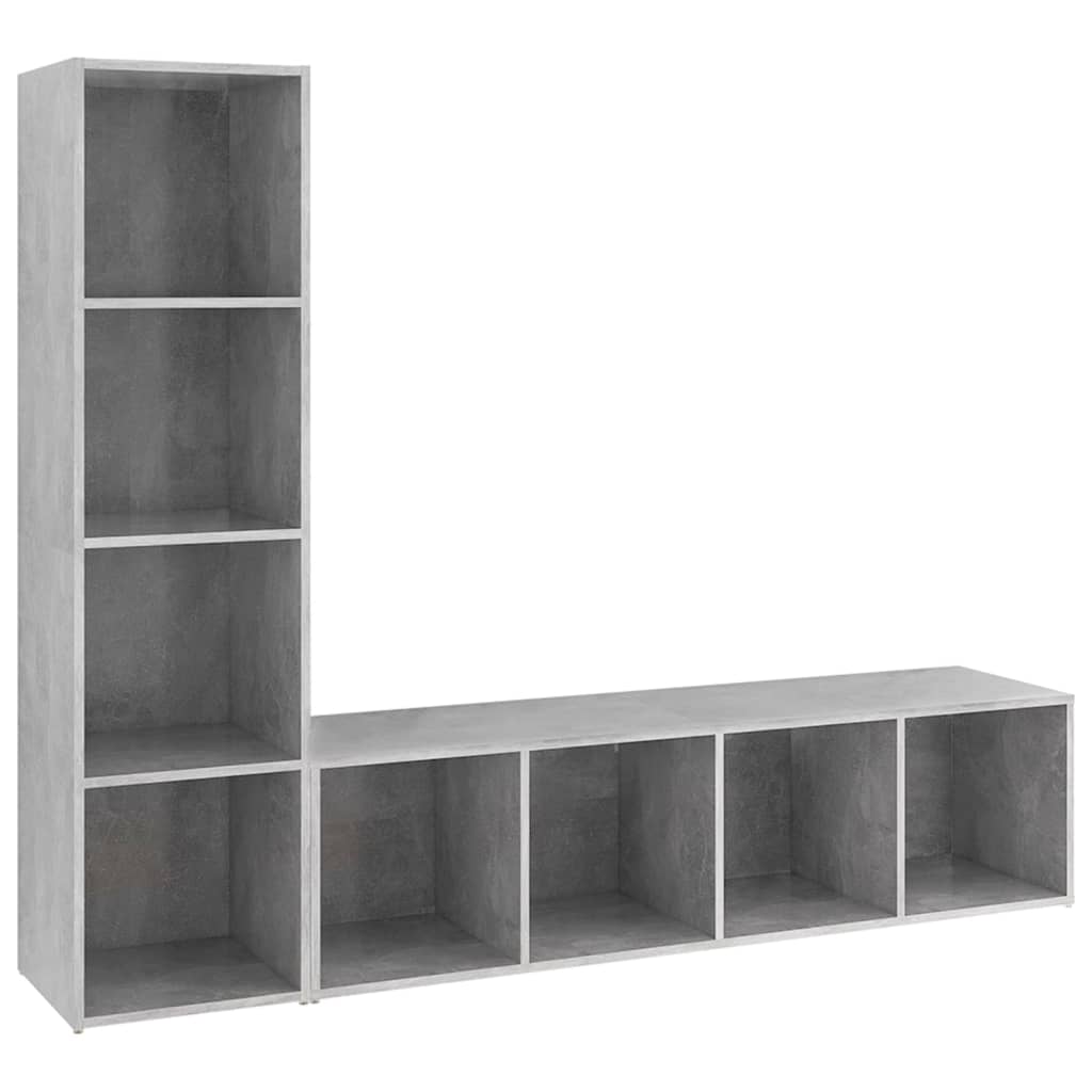 Meuble TV 2 pcs 72x35x36,5 cm bois d'ingénierie