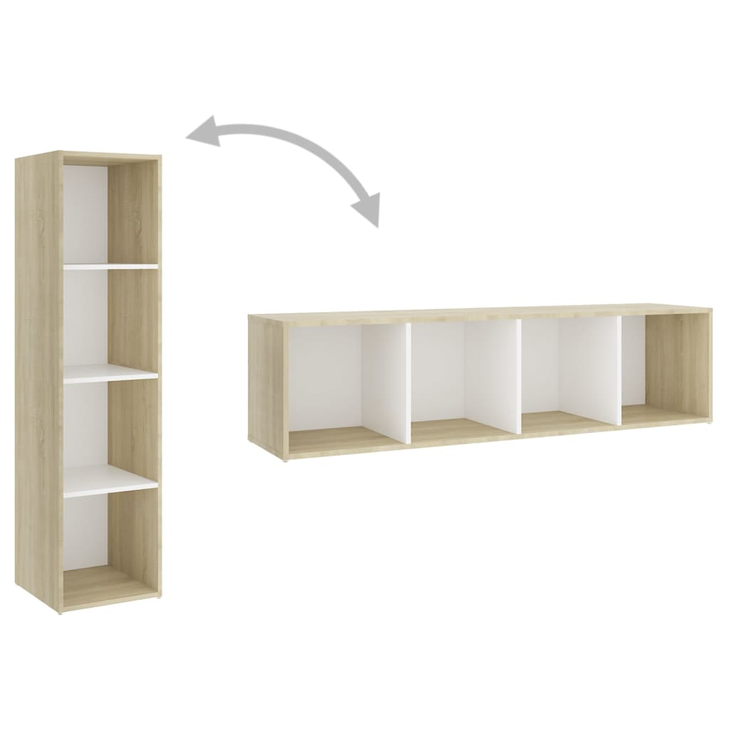 Meuble TV 2 pcs 72x35x36,5 cm bois d'ingénierie