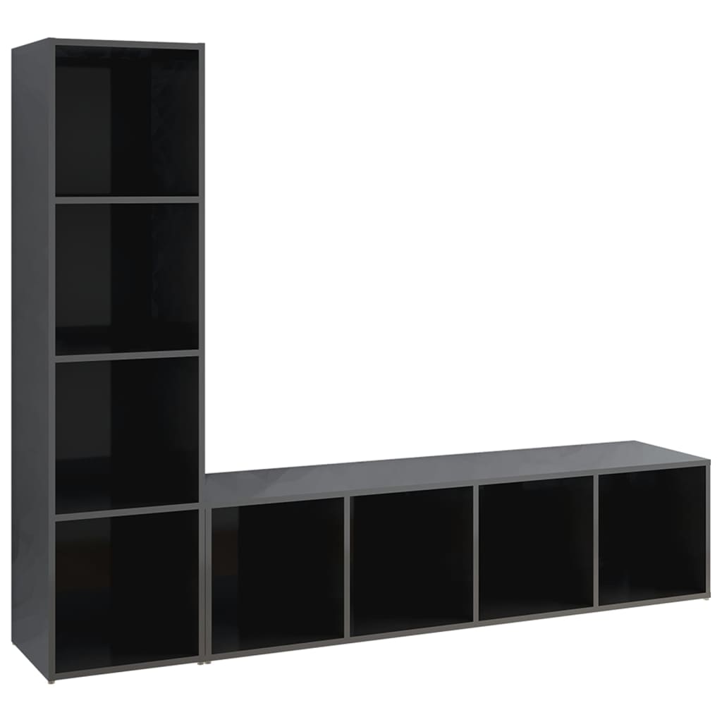 Meuble TV 2 pcs 72x35x36,5 cm bois d'ingénierie