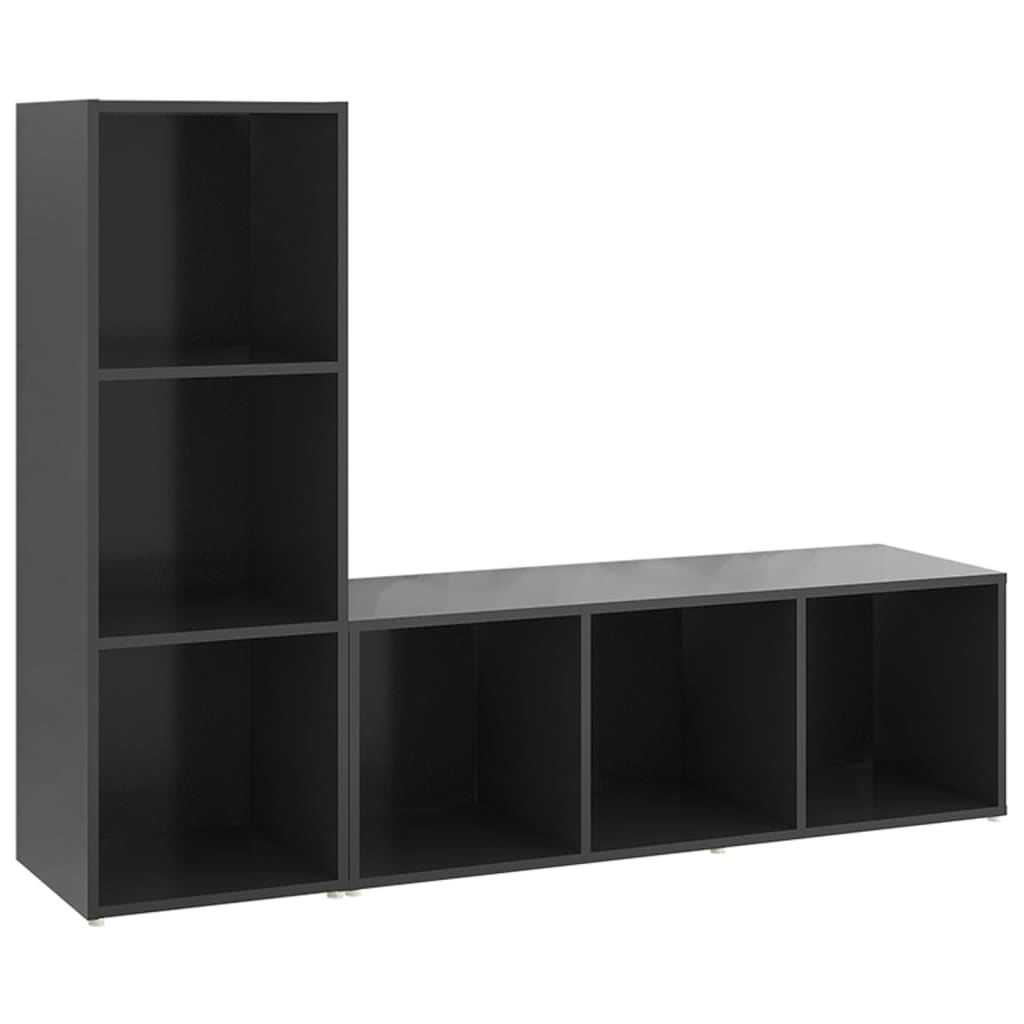 Meuble TV 2 pcs 72x35x36,5 cm bois d'ingénierie