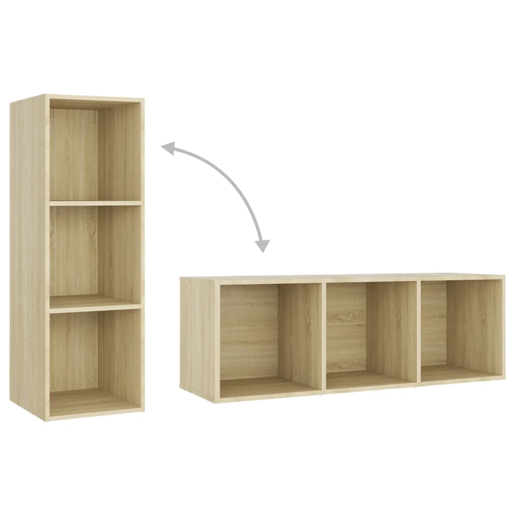 Meuble TV 2 pcs 72x35x36,5 cm bois d'ingénierie