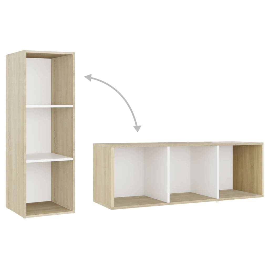 Meuble TV 2 pcs 72x35x36,5 cm bois d'ingénierie