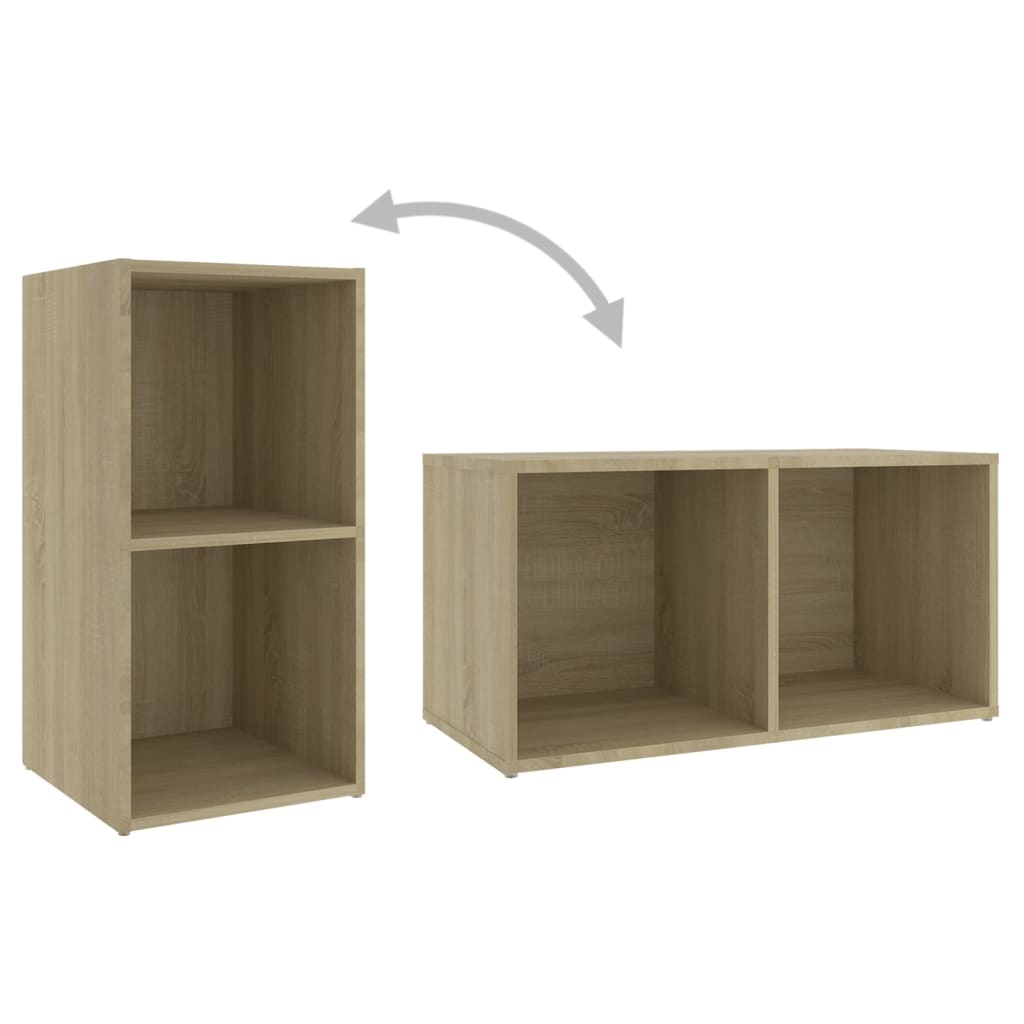 Meuble TV 2 pcs 72x35x36,5 cm bois d'ingénierie