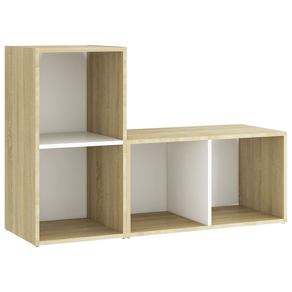 Meuble TV 2 pcs 72x35x36,5 cm bois d'ingénierie