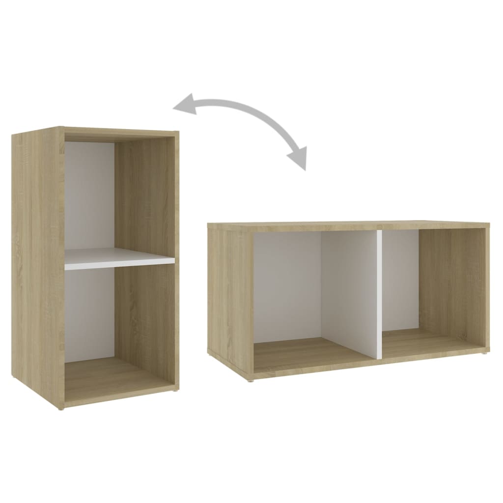 Meuble TV 2 pcs 72x35x36,5 cm bois d'ingénierie