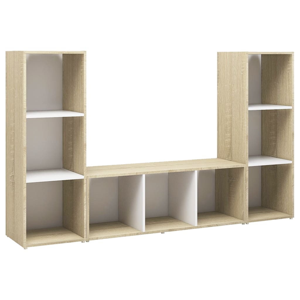 Tv-meubelen 3 st 107x35x37 cm bewerkt hout sonoma eikenkleurig