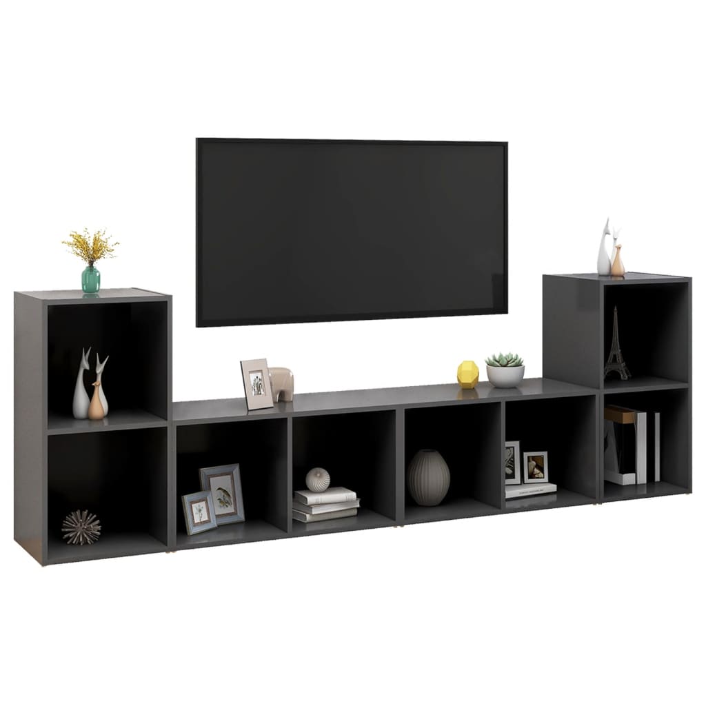 Tv-meubelen 4 st 72x35x36,5 cm bewerkt hout eikenkleurig