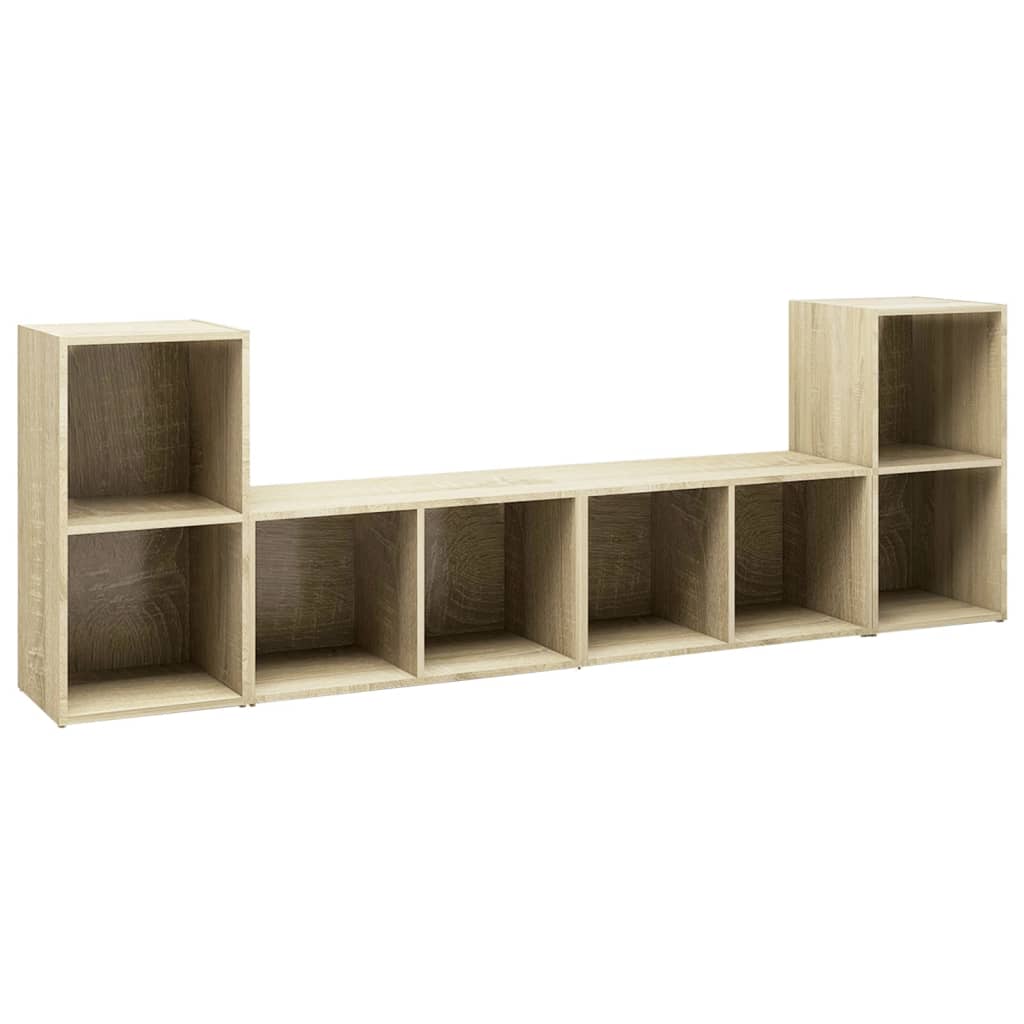 Tv-meubelen 4 st 72x35x36,5 cm bewerkt hout eikenkleurig