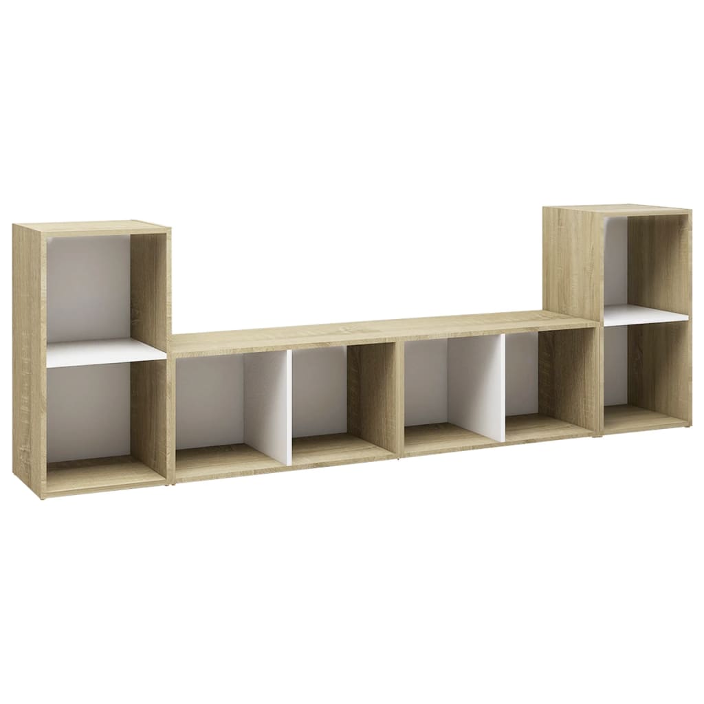 Tv-meubelen 4 st 72x35x36,5 cm bewerkt hout eikenkleurig