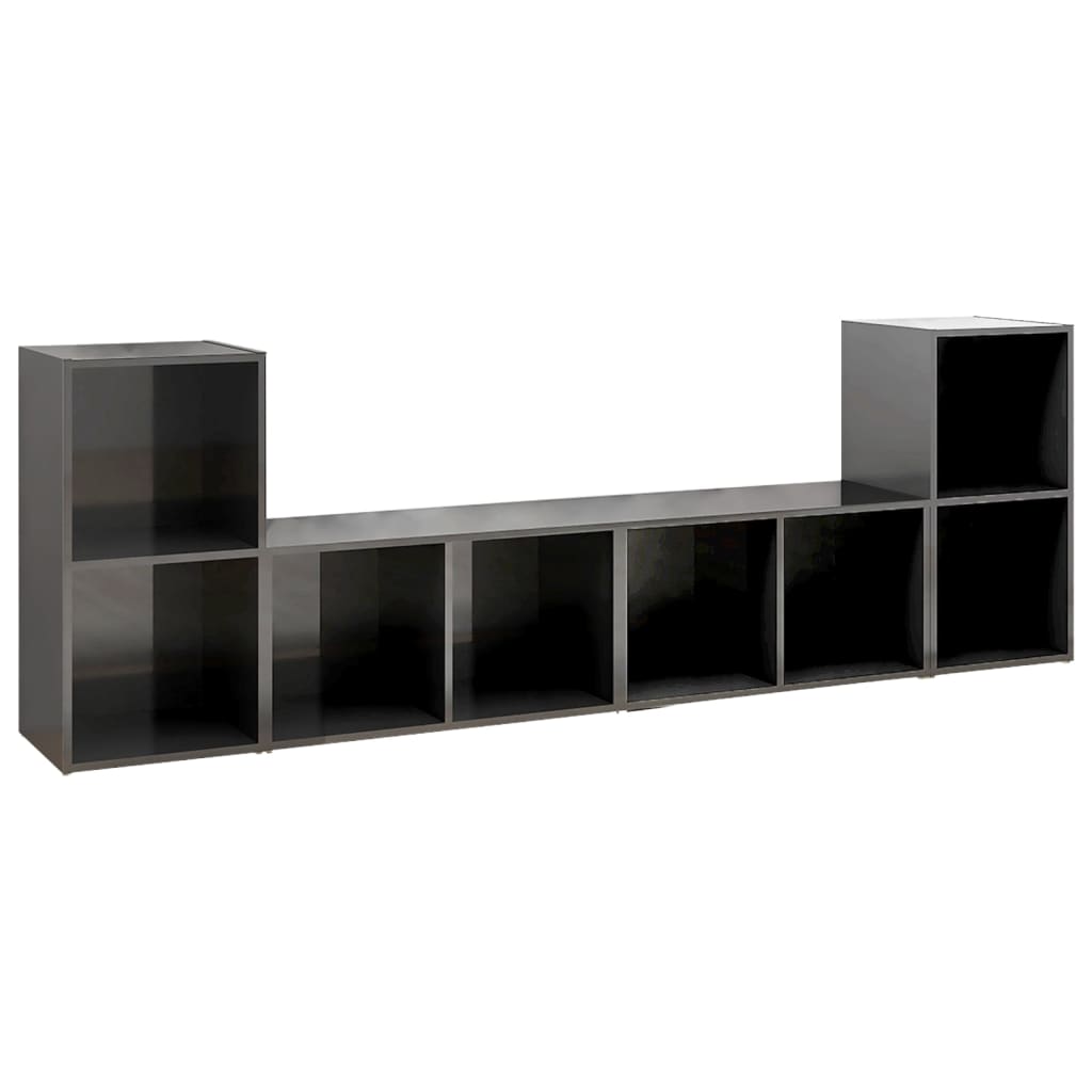 Tv-meubelen 4 st 72x35x36,5 cm bewerkt hout hoogglans wit