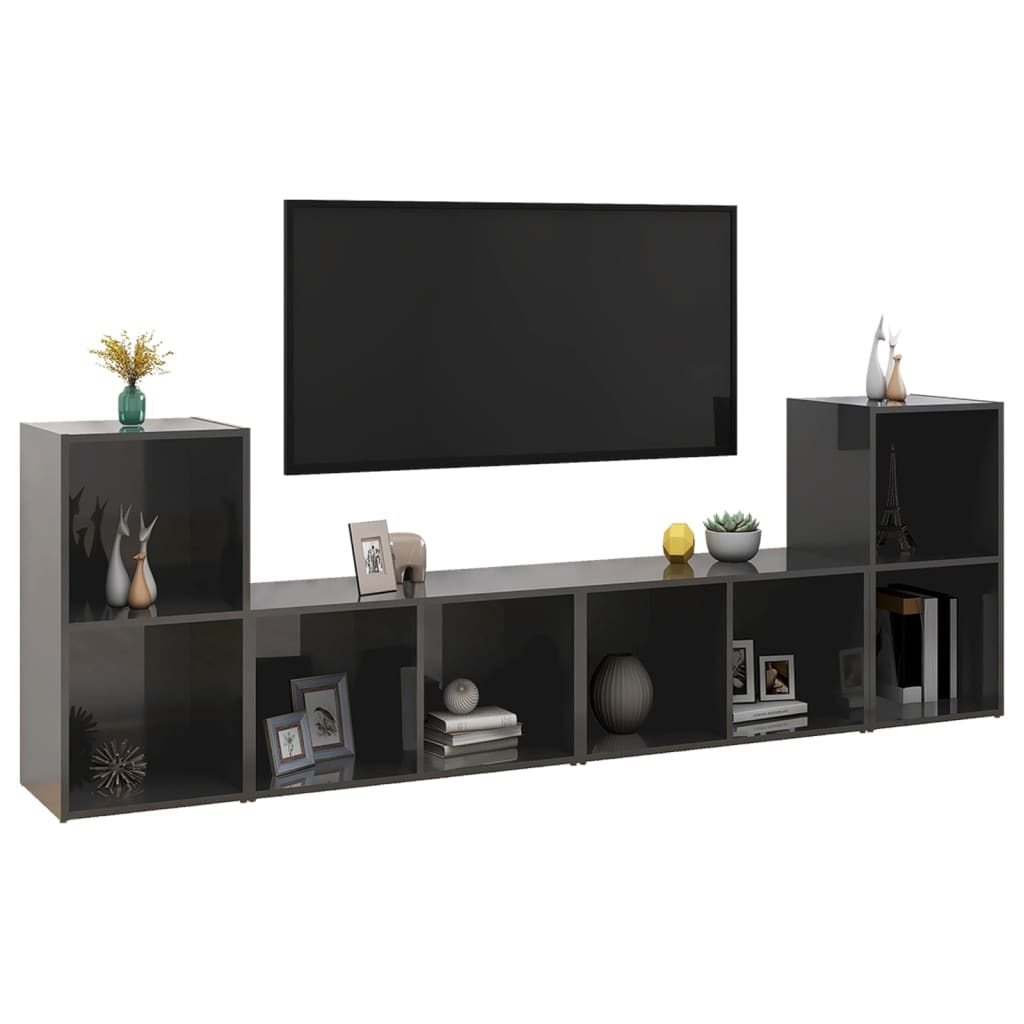 Tv-meubelen 4 st 72x35x36,5 cm bewerkt hout eikenkleurig