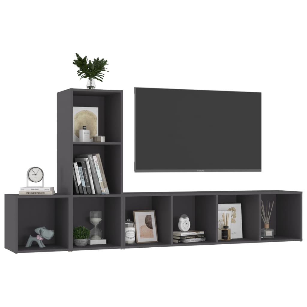 Ensemble de meubles TV 3 pièces en bois