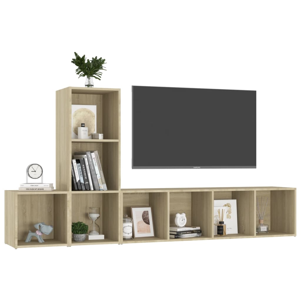 Ensemble de meubles TV 3 pièces en bois