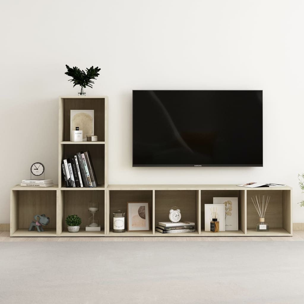 Ensemble de meubles TV 3 pièces en bois