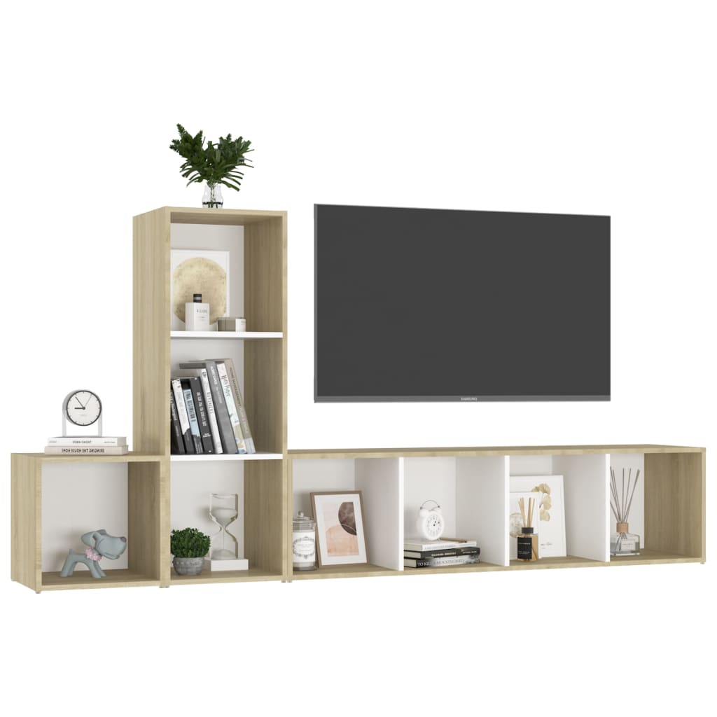 Ensemble de meubles TV 3 pièces en bois