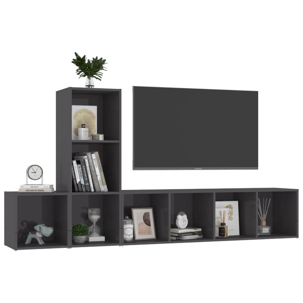 Ensemble de meubles TV 3 pièces en bois