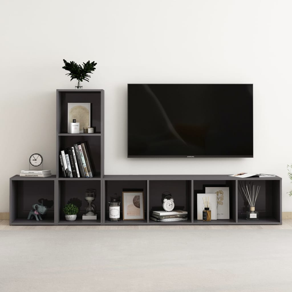 Ensemble de meubles TV 3 pièces en bois