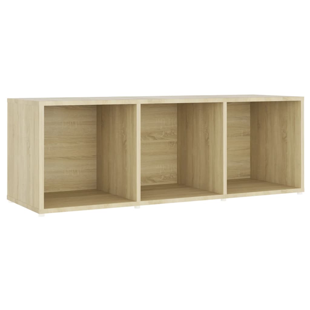 Meuble TV 3pcs 107x35x37 cm bois d'ingénierie couleur chêne sonoma blanc