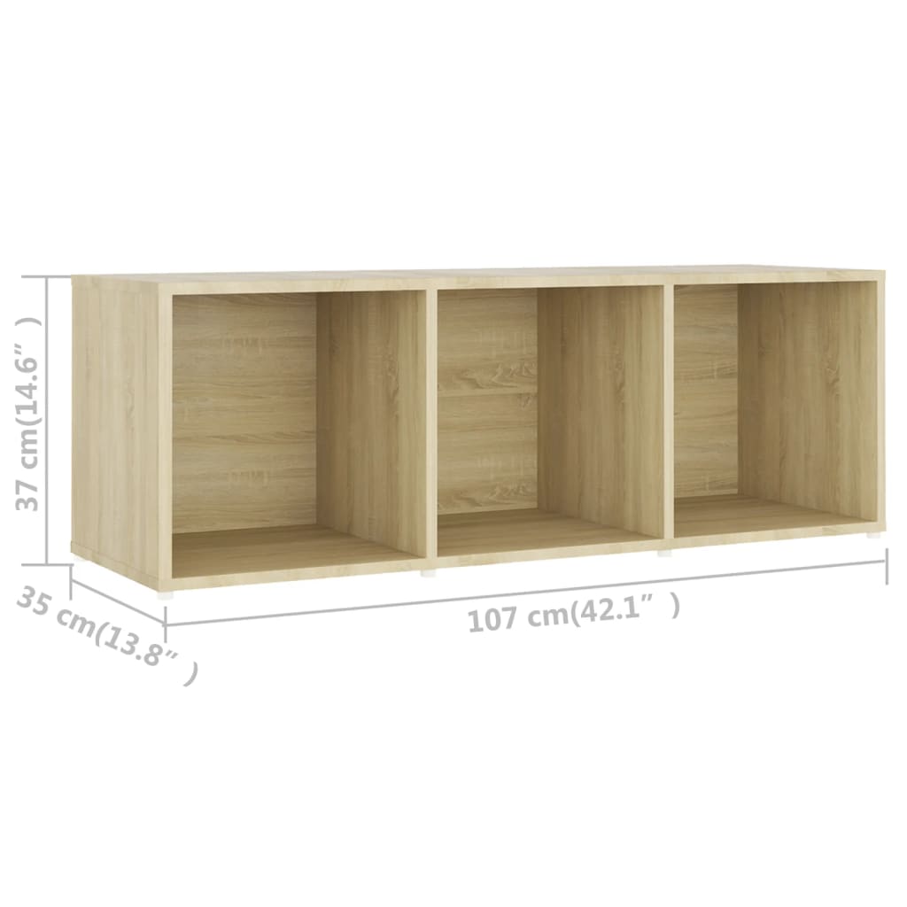 Tv-meubelen 3st 107x35x37 cm bewerkt hout eikenkleur