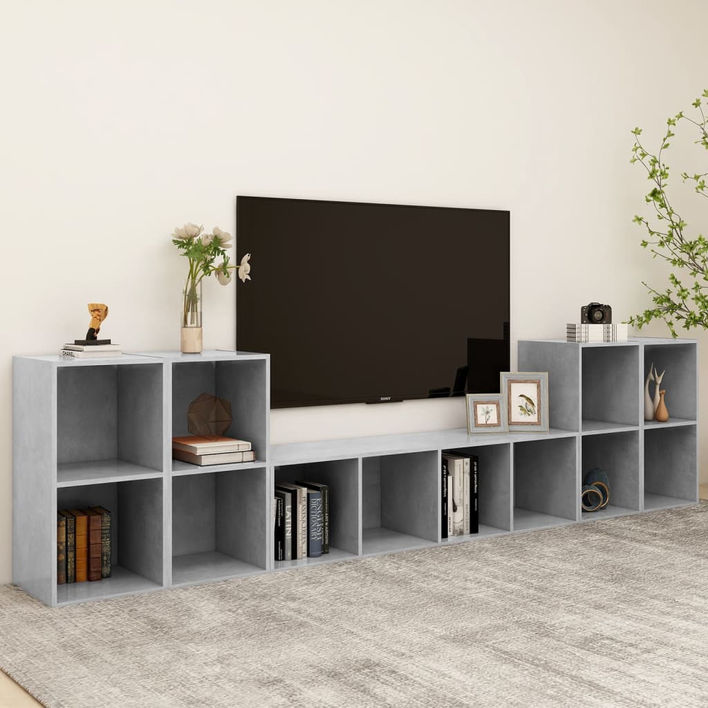 Ensemble meuble TV 5 pièces en bois couleur chêne