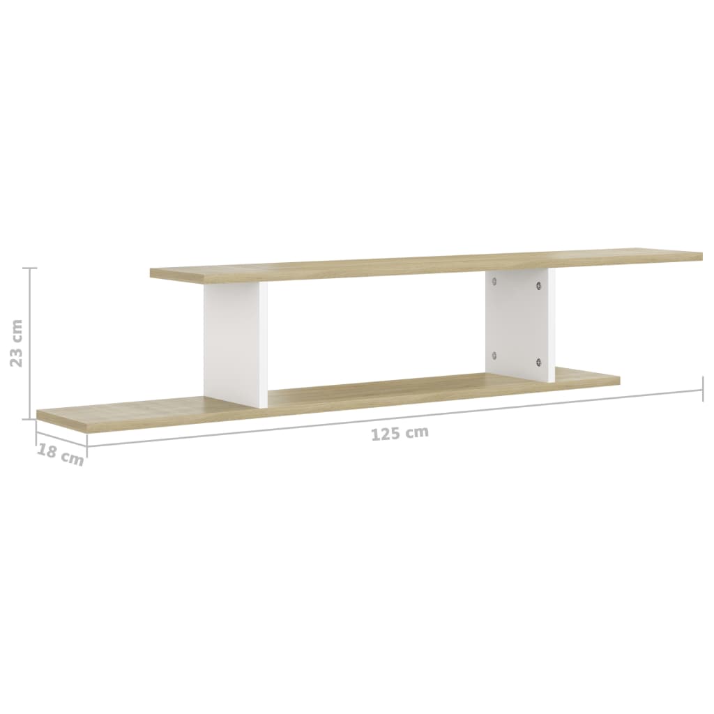 Tv-wandschap 125x18x23 cm bewerkt hout