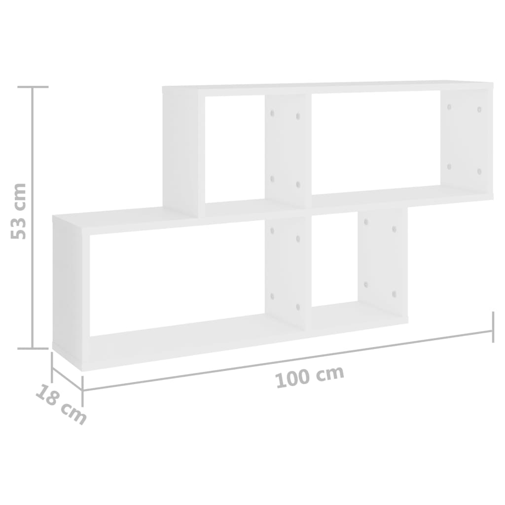 Wandschap 100x18x53 cm bewerkt hout eikenkleurig