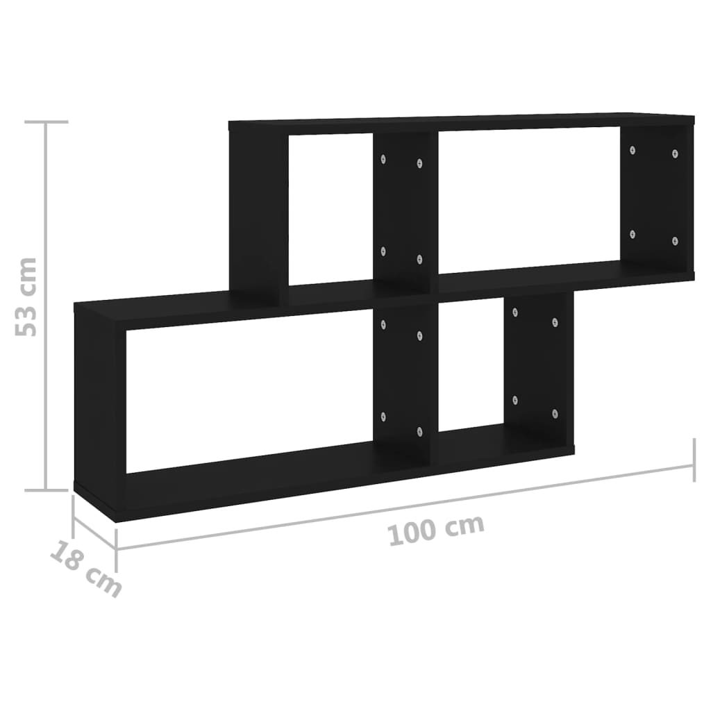 Wandschap 100x18x53 cm bewerkt hout artisanaal eikenkleurig