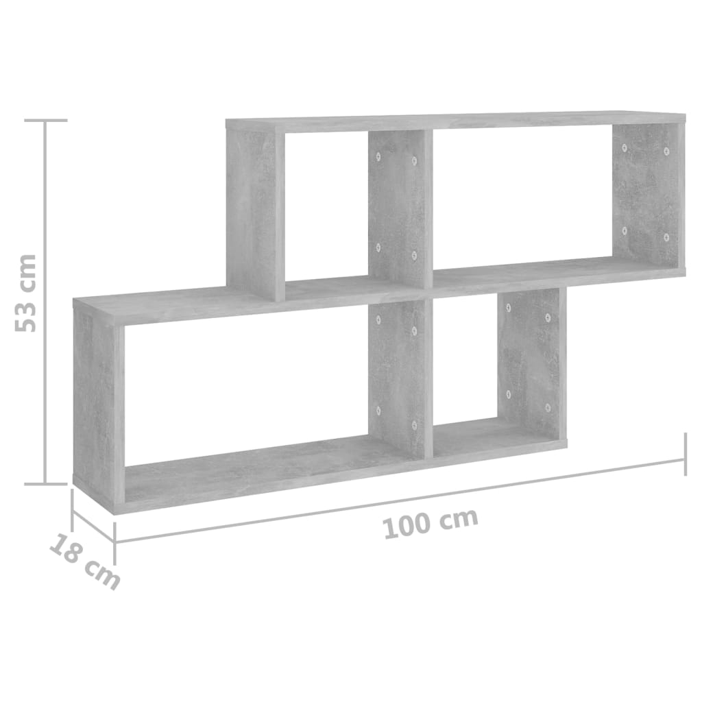 Wandschap 100x18x53 cm bewerkt hout eikenkleurig