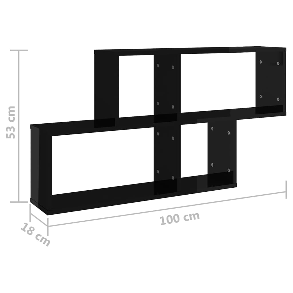 Wandschap 100x18x53 cm bewerkt hout eikenkleurig