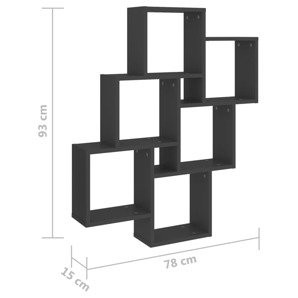 Wandschap kubus 78x15x93 cm bewerkt hout