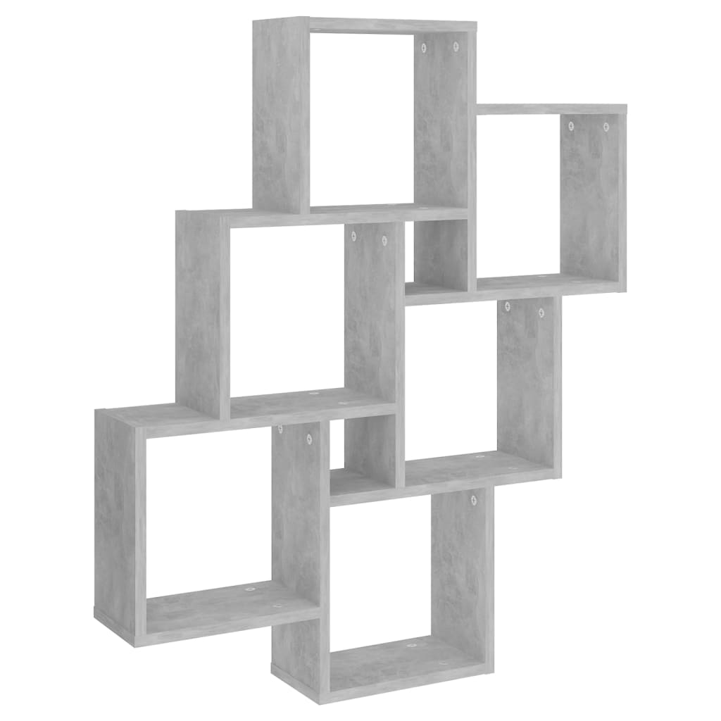 Etagère murale cube 78x15x93 cm en bois ouvré