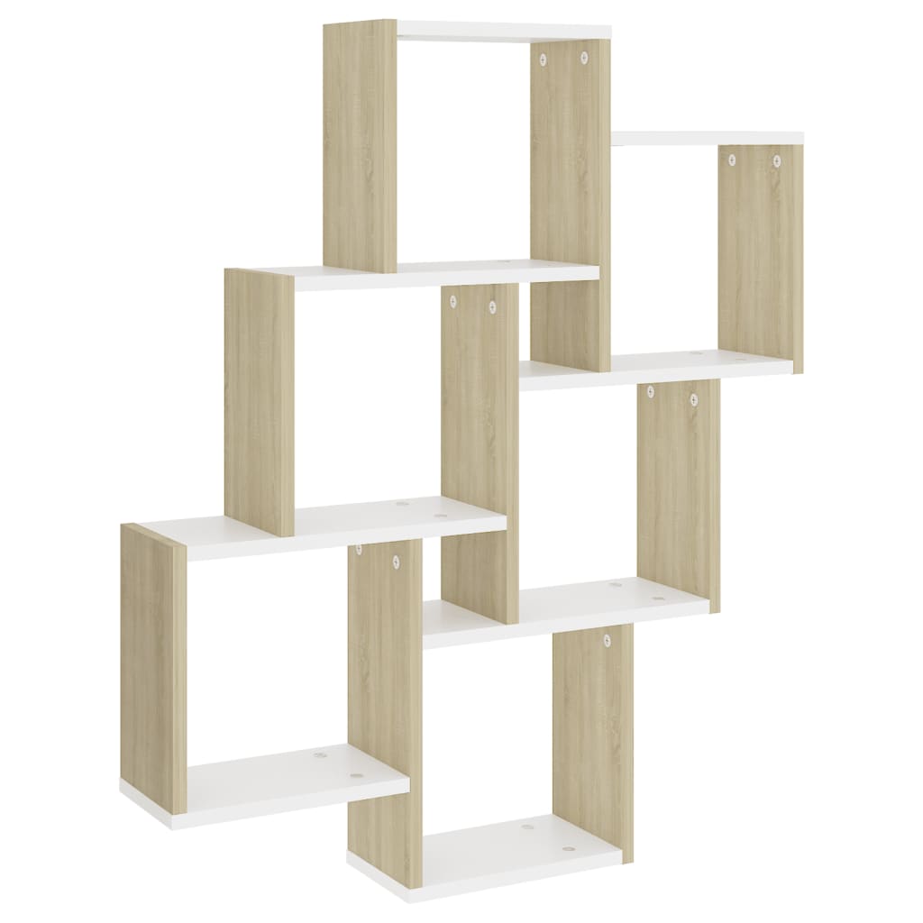 Etagère murale cube 78x15x93 cm en bois ouvré