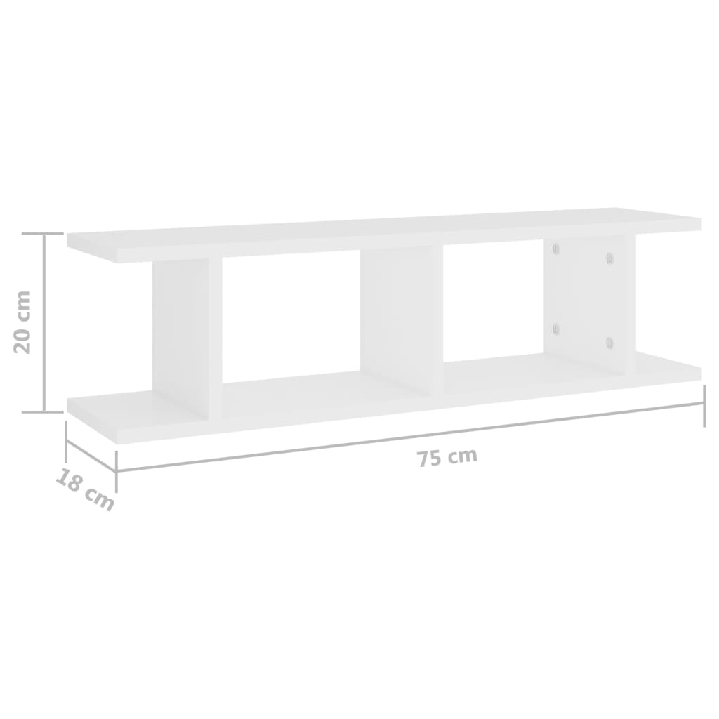 Etagères murales 2 pcs 105x18x20 cm en dérivé du bois