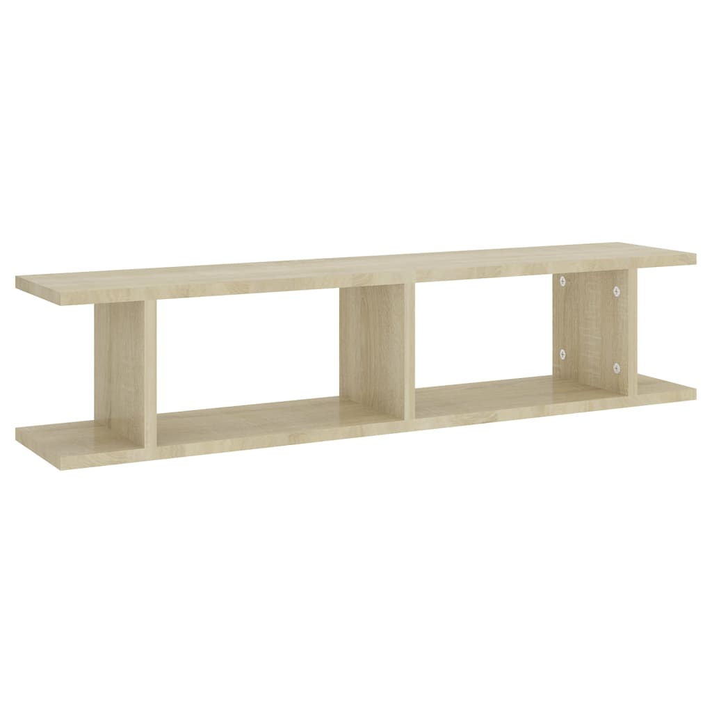 Wandschappen 2 st 105x18x20 cm bewerkt hout