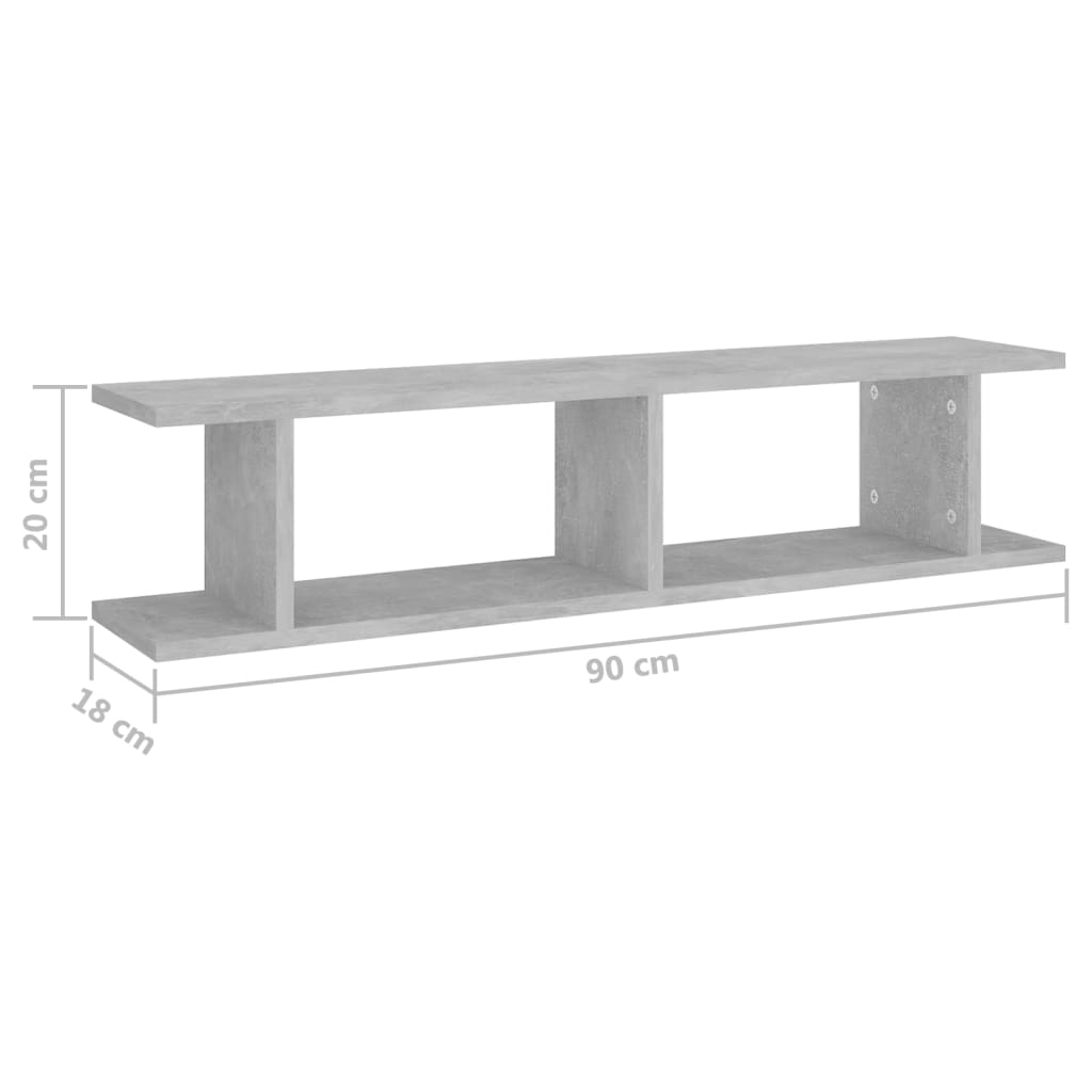 Wandschappen 2 st 75x18x20 cm bewerkt hout wit