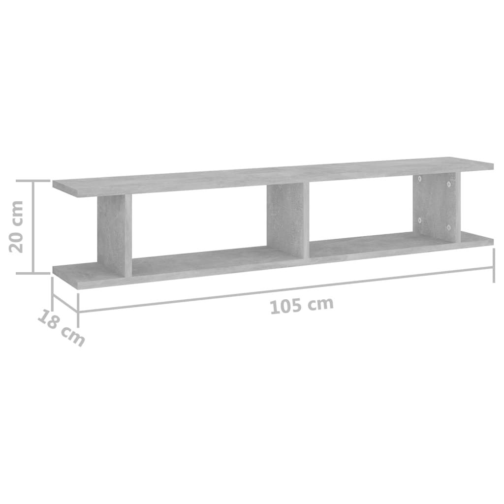 Wandschappen 2 st 75x18x20 cm bewerkt hout wit