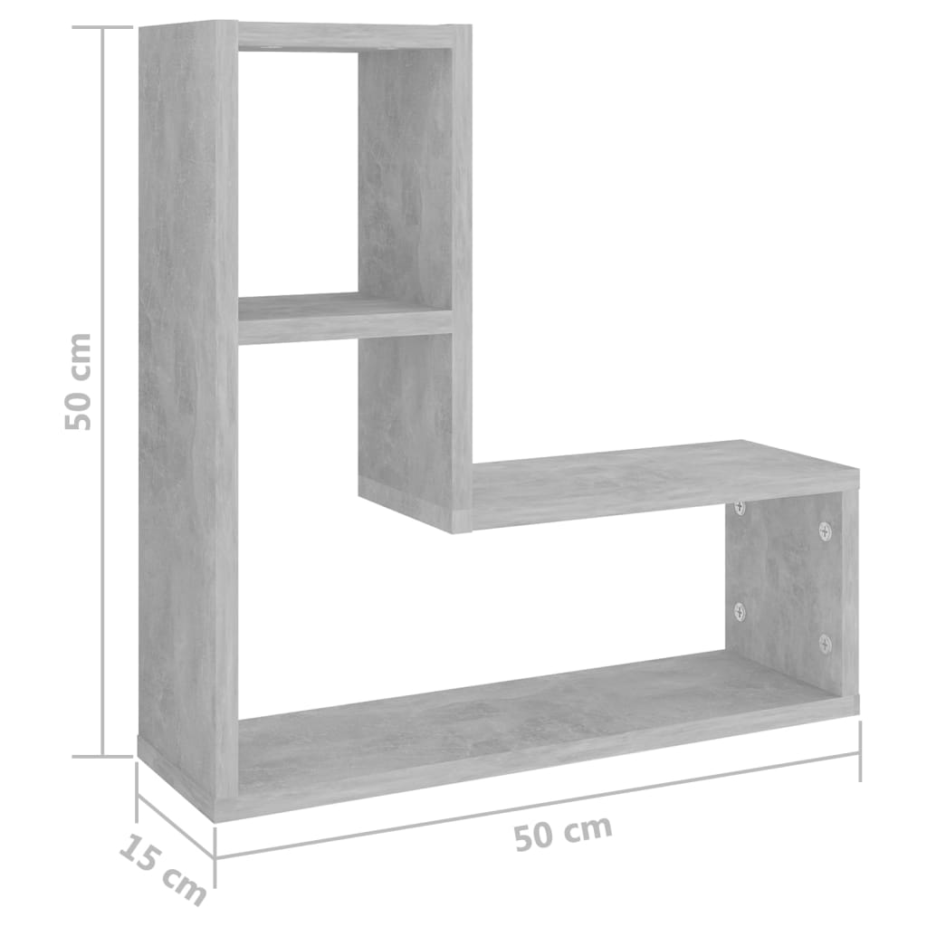 Etagères murales 2 pcs 50x15x50 cm en dérivé du bois