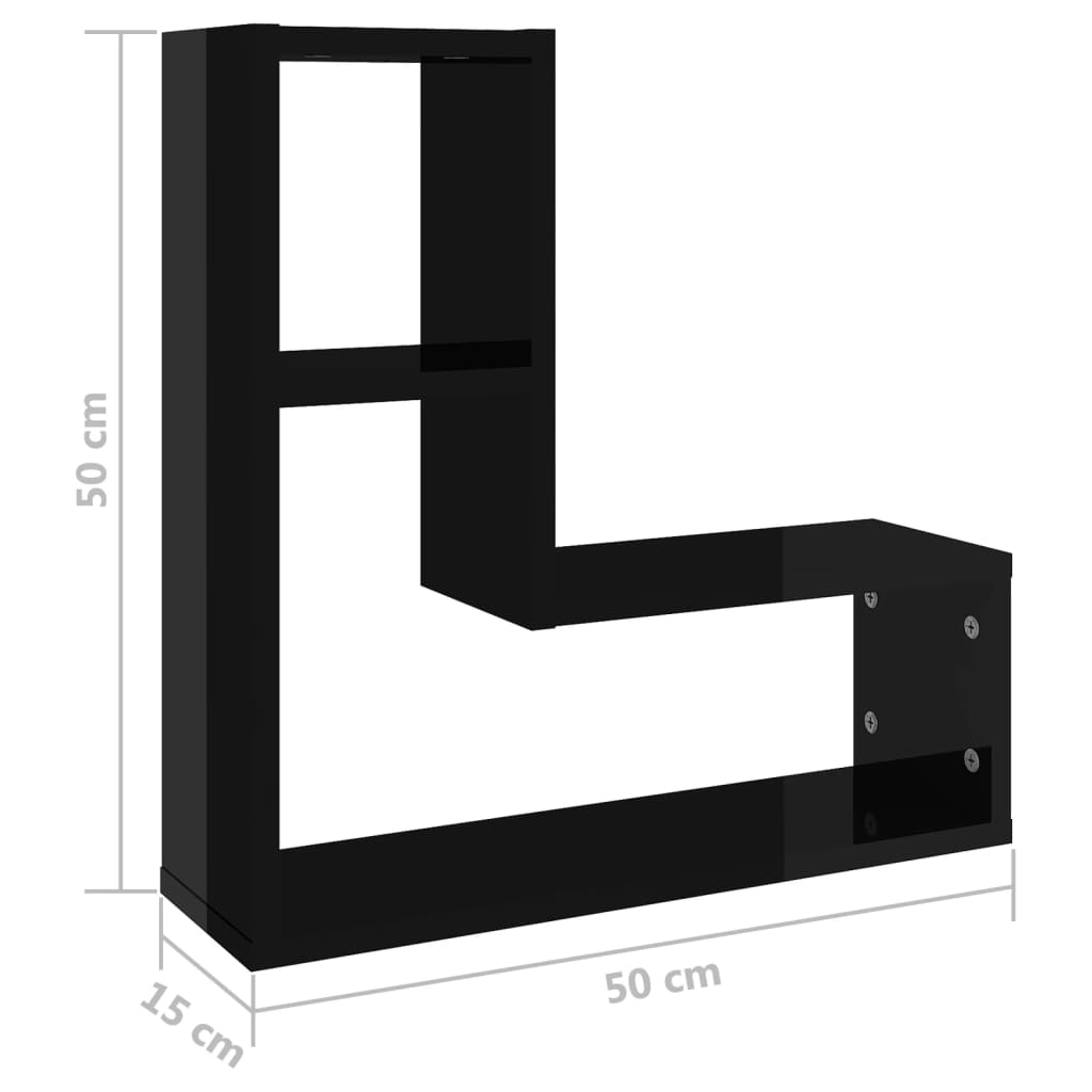 Wandschappen 2 st 50x15x50 cm bewerkt hout