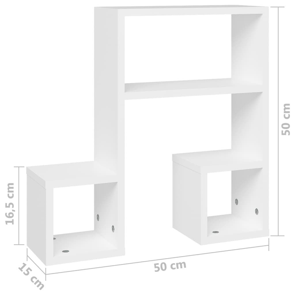 Wandschappen 2 st 50x15x50 cm bewerkt hout