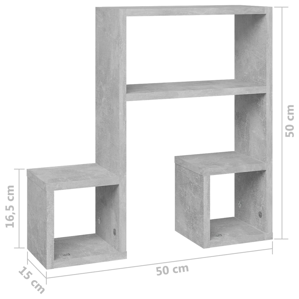 Wandschappen 2 st 50x15x50 cm bewerkt hout