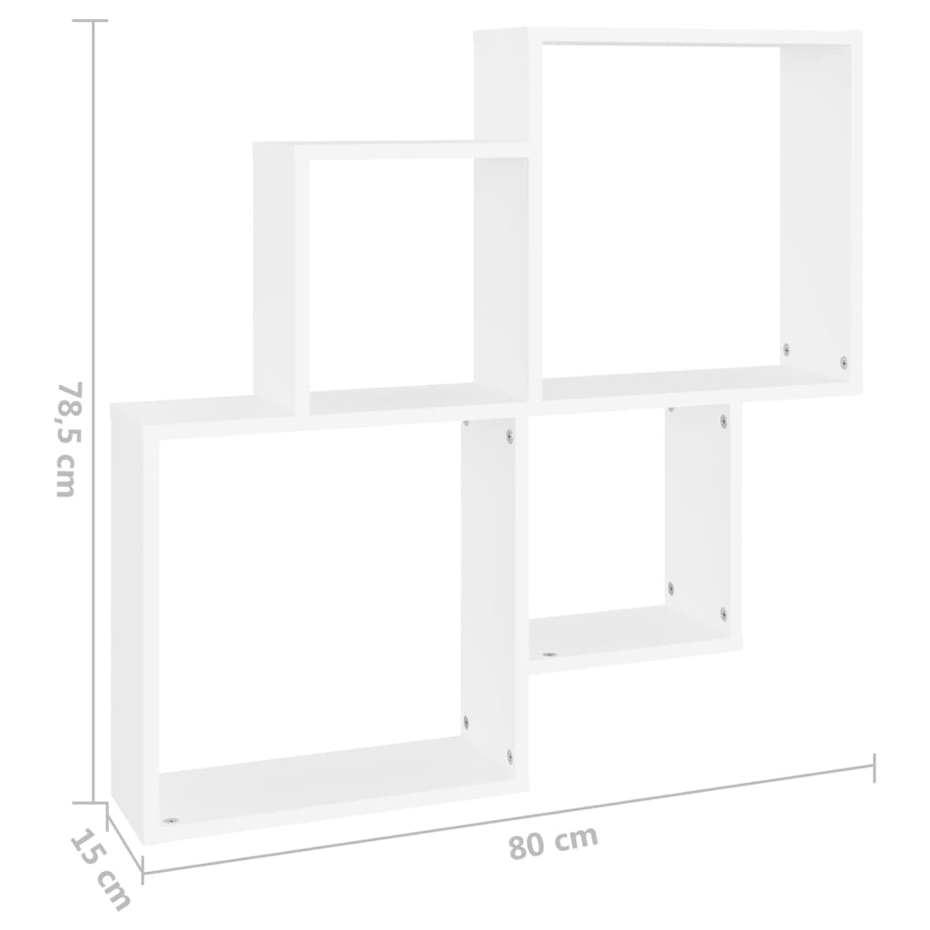 Etagère murale cube 80x15x78,5 cm bois fini