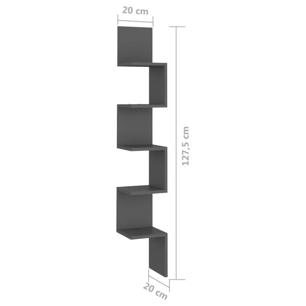 Hoekwandschap 20x20x127,5 cm bewerkt hout